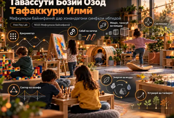 Кашфи мафҳумҳои байнифаннӣ дар илм тавассути бозии озод: таҳқиқоти 12-ҳафтаинаи ду когорти хонандагони синфҳои ибтидоӣ