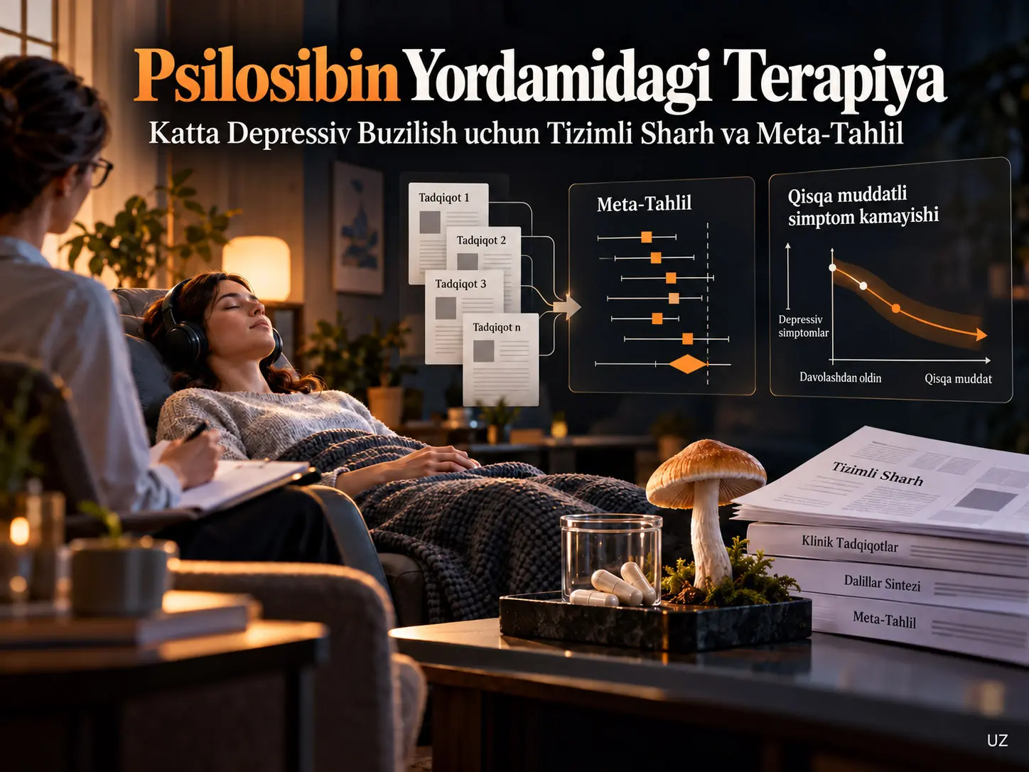 Katta Depressiv Buzilishda Psilosibin Yordamidagi Terapiyaning Samaradorligi: Tizimli Sharh va Meta-Tahlil