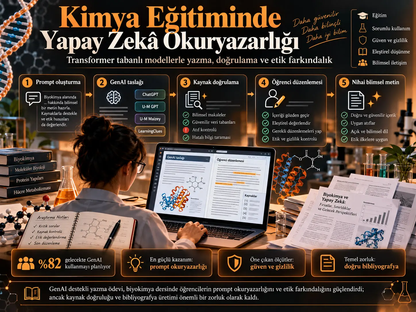 Kimya Lisansüstü Eğitiminde Yapay Zekâ Okuryazarlığının Bütünleştirilmesi: Transformer Tabanlı Modellerin Gücünden Yararlanmak