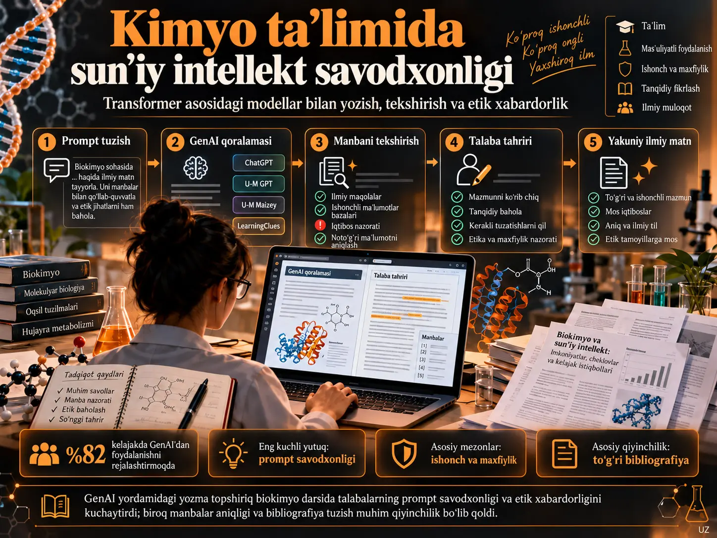 Kimyo Magistratura Ta’limida Sun’iy Intellekt Savodxonligini Integratsiya Qilish: Transformer Asosidagi Modellar Kuchidan Foydalanish