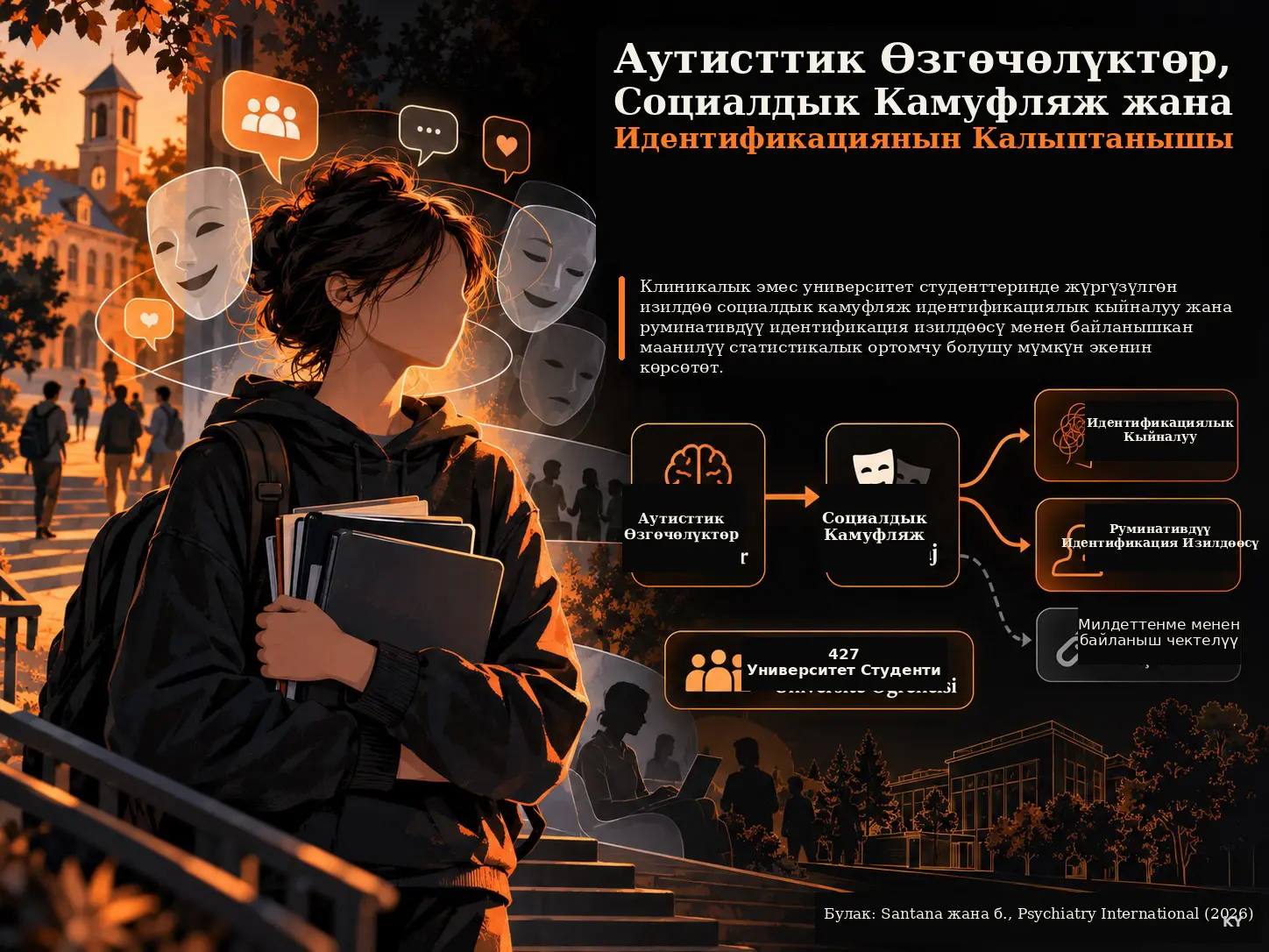 Клиникалык Эмес Университет Студенттеринин Популяциясында Аутисттик Өзгөчөлүктөр, Социалдык Камуфляж жана Идентификациянын Калыптанышы