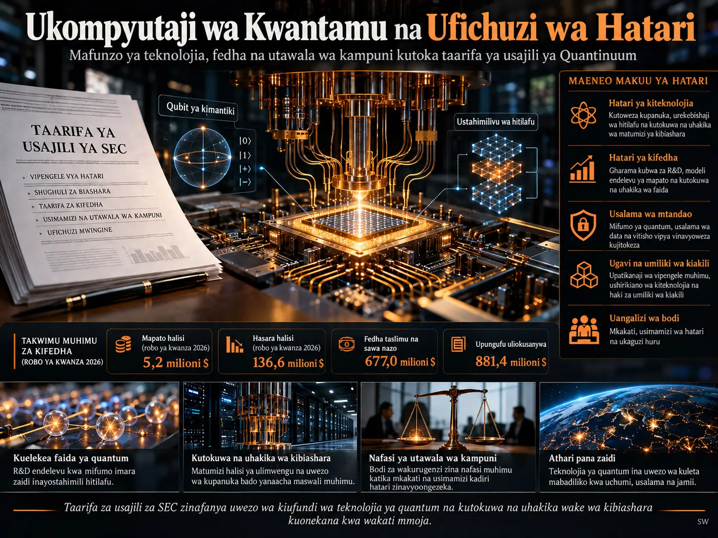 Kompyuta ya Kwanta: Mafunzo ya Teknolojia, Hatari na Utawala wa Kampuni kutoka Tamko la Usajili la Quantinuum Inc.
