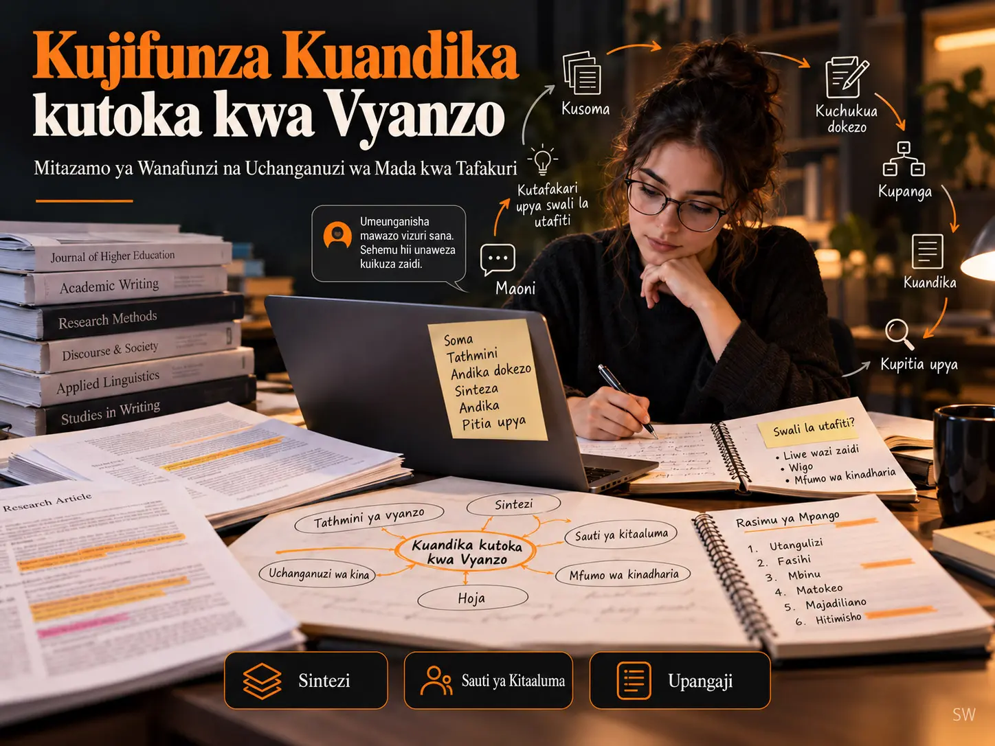 Kuelewa Kuandika kutoka kwenye Vyanzo katika Programu za Pre-sessional kwa Mitazamo ya Wanafunzi: Uchanganuzi wa Kimaudhui wa Kujitafakari