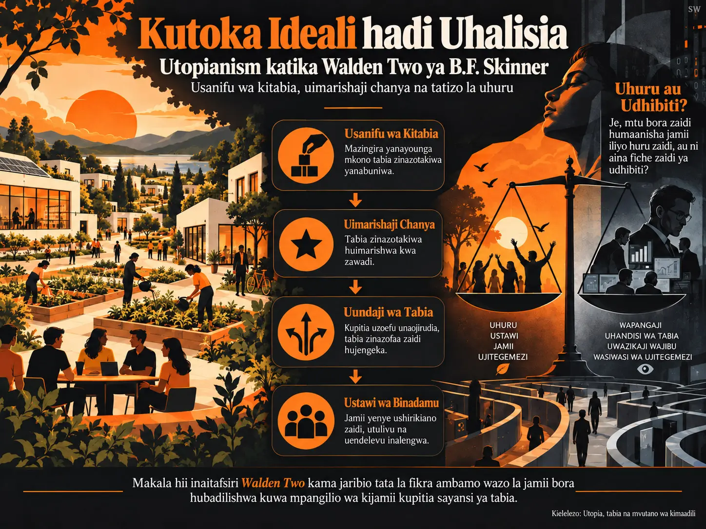 Kutoka Ideali hadi Uhalisia: Utopianism, Usanifu wa Kitabia na Tatizo la Uhuru katika Walden Two ya B.F. Skinner
