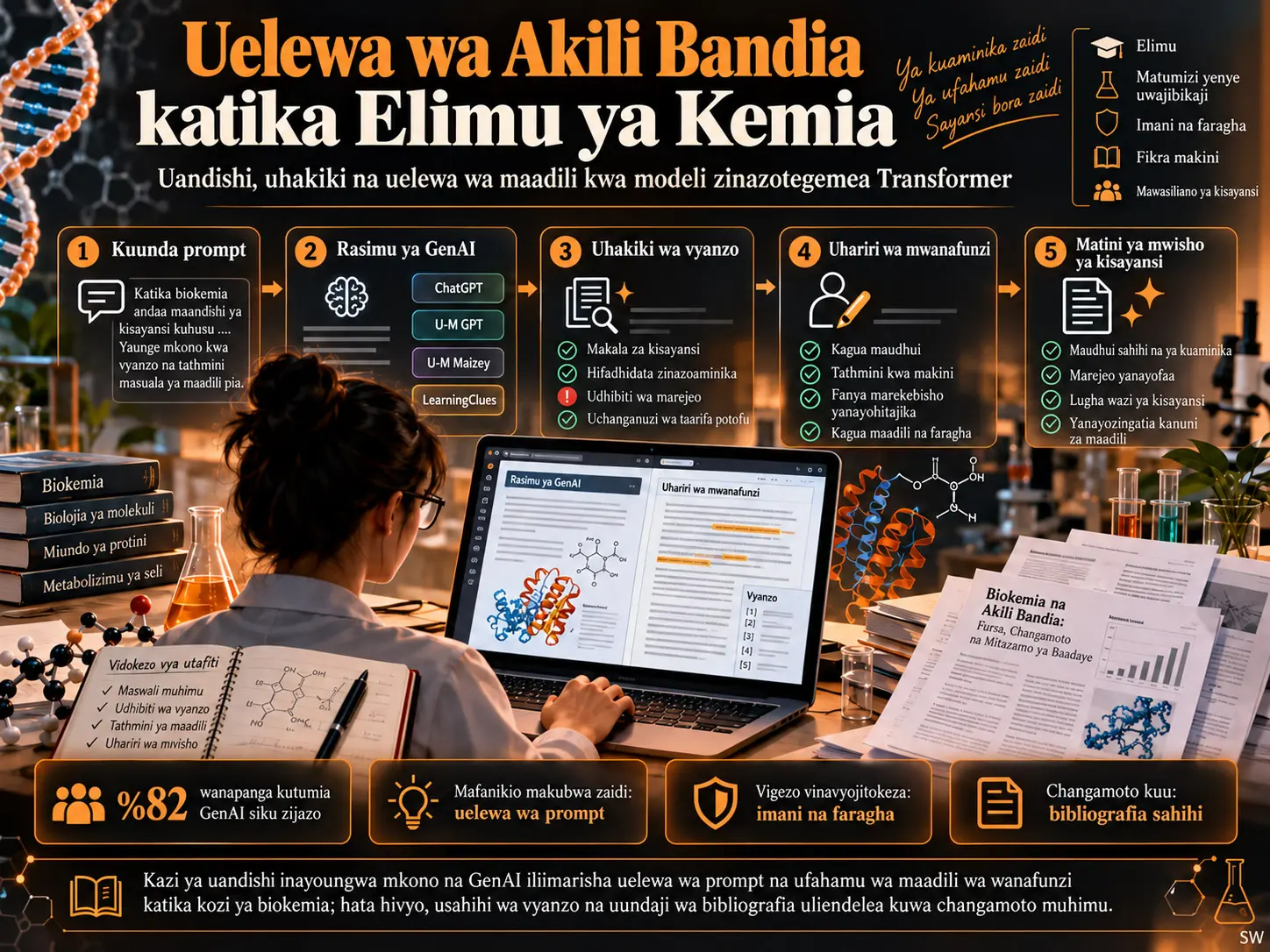 Kuunganisha Uelewa wa Akili Bandia katika Elimu ya Uzamili ya Kemia: Kutumia Nguvu ya Modeli Zinazotegemea Transformer