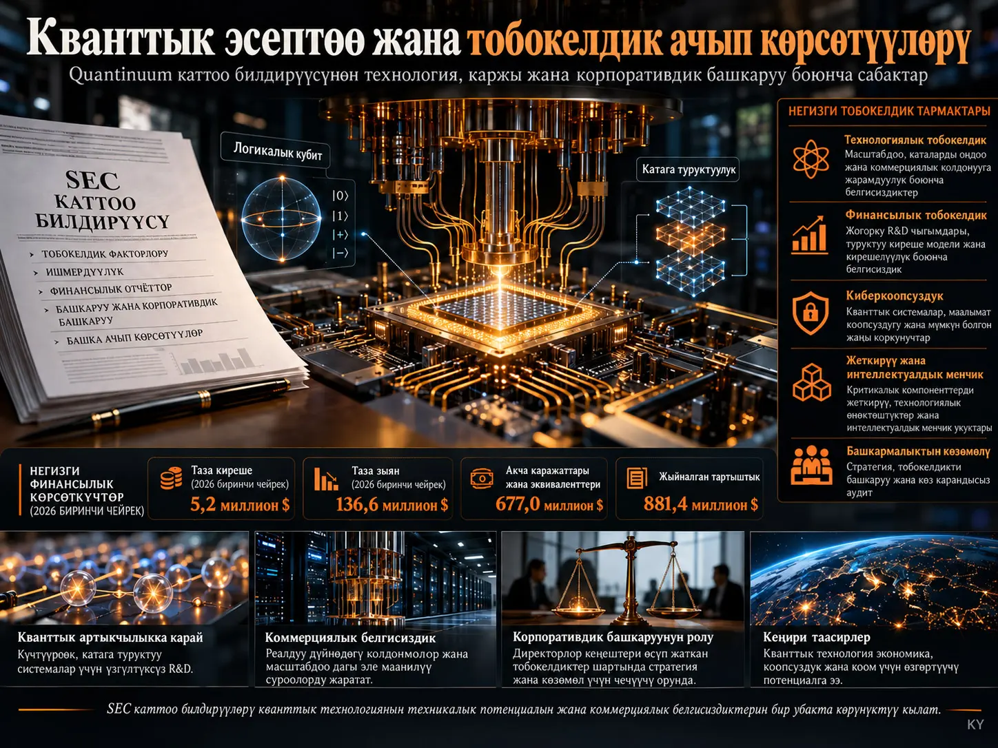 Кванттык эсептөө: Quantinuum Inc. каттоо билдирүүсүнөн алынган технология, тобокелдик жана корпоративдик башкаруу сабактары