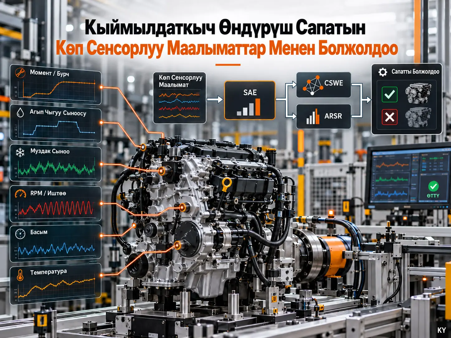 Кыймылдаткычты Чогултуу Процессинин Көп Сенсорлуу Маалыматтары Менен Автомобиль Кыймылдаткычын Өндүрүү Сапатын Болжолдоо