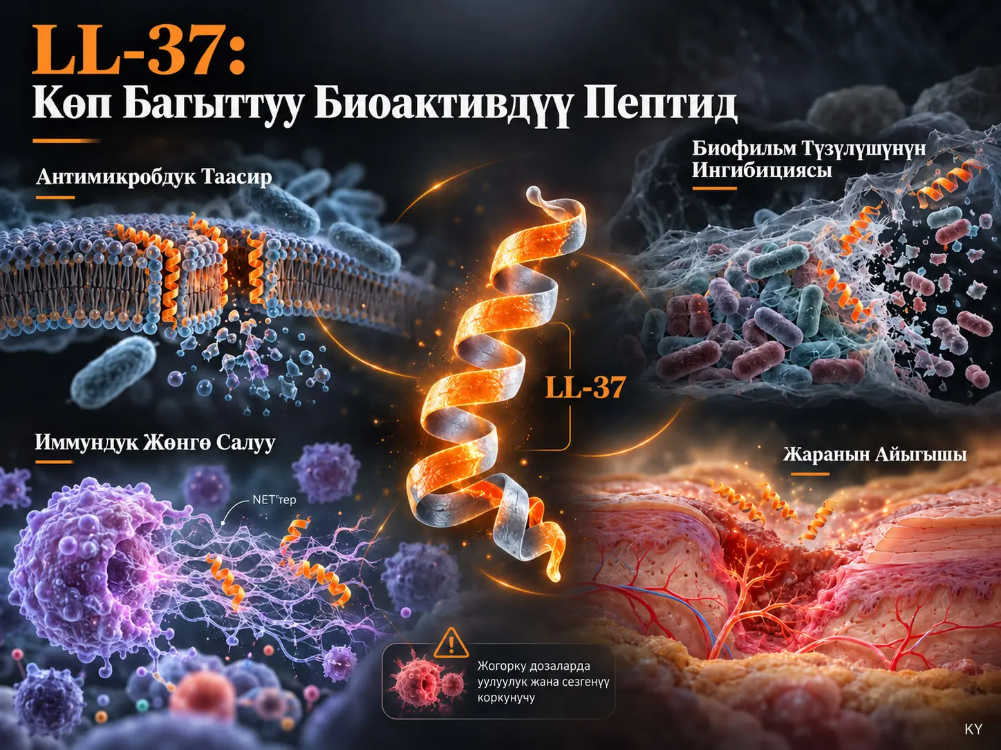 LL-37: Антимикробдук Коргонуудан Иммундук Жөнгө Салууга жана Жаранын Айыгышына Чейинки Көп Багыттуу Адам Кателицидини