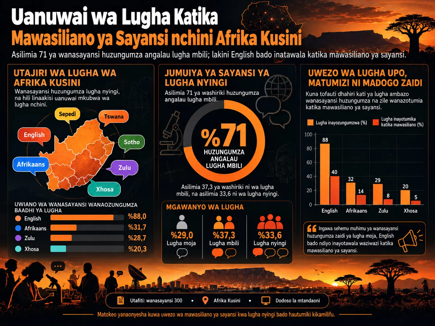Lugha, Kujifunza na Mwingiliano: Ujuzi wa Mawasiliano ya Sayansi wa Wanasayansi nchini Afrika Kusini