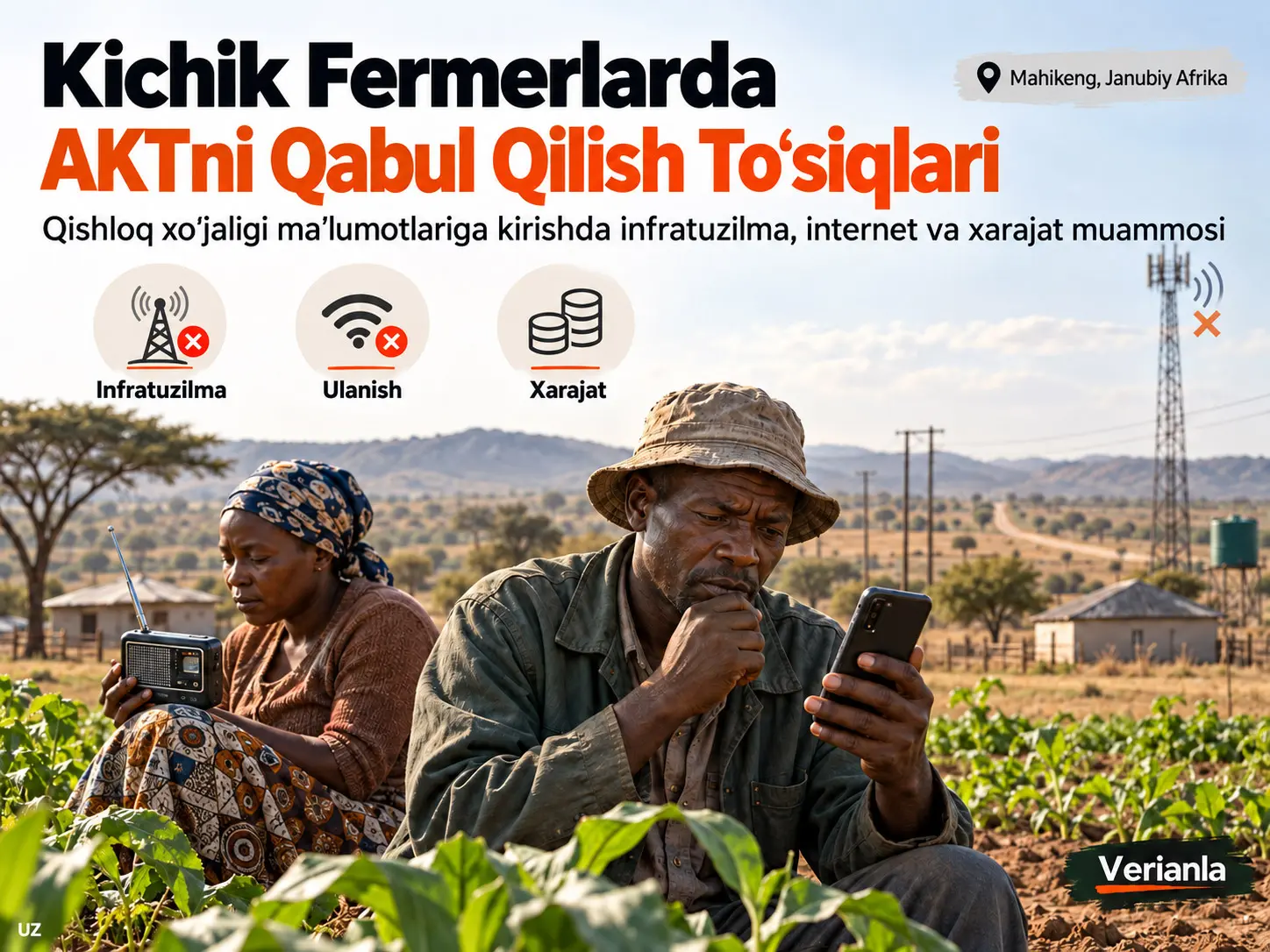 Mahikeng, Northwest Province’da Kichik Fermerlarning Qishloq Xo‘jaligi Ma’lumotlariga Kirish uchun Axborot va Kommunikatsiya Texnologiyalarini Qabul Qilishiga To‘sqinlik Qiluvchi Omillar