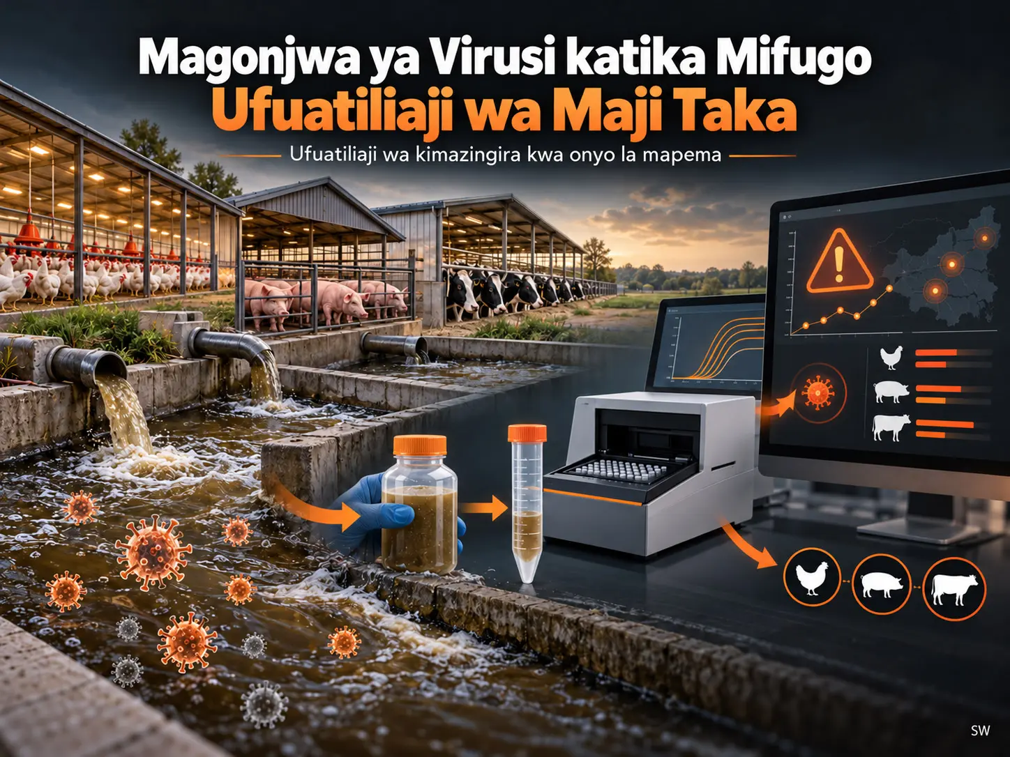Maji Taka kama Kiashiria cha Tahadhari ya Mapema kwa Magonjwa ya Virusi Yanayoibuka katika Ufugaji: Mapitio ya Kimfumo