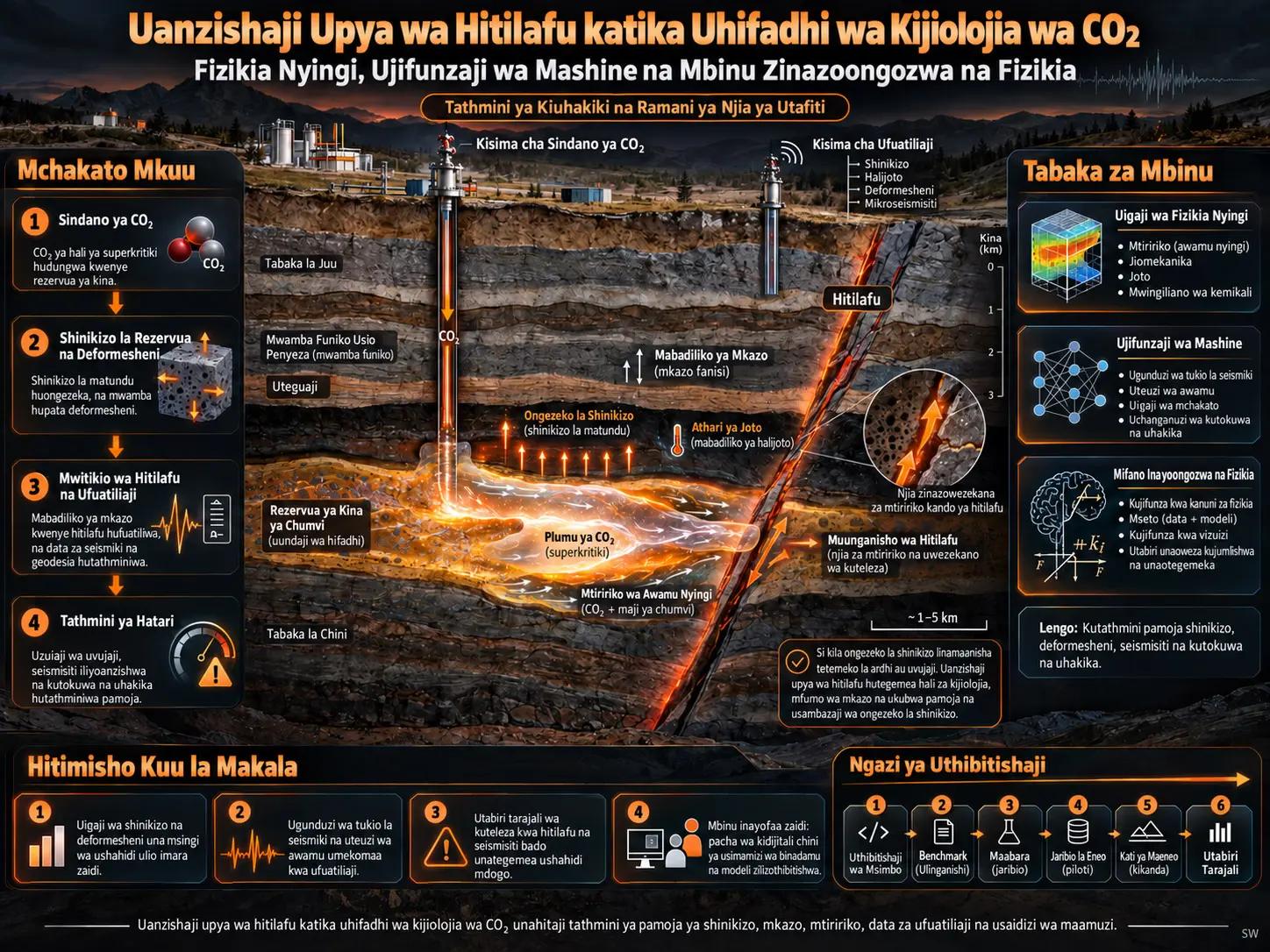 Mbinu za Fizikia Nyingi, Ujifunzaji wa Mashine na Mbinu Zinazoongozwa na Fizikia kwa Uanzishaji Upya wa Hitilafu Wakati wa Uhifadhi wa Kijiolojia wa CO₂