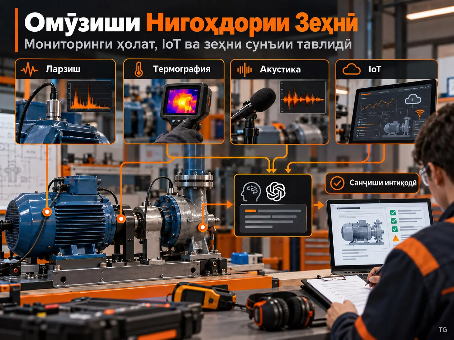 Методологияи Таълимии Салоҳиятмеҳвар барои Нигоҳдории Зеҳнӣ: Ҳамгироии Мониторинги Ҳолат, IoT ва Зеҳни Сунъии Тавлидӣ