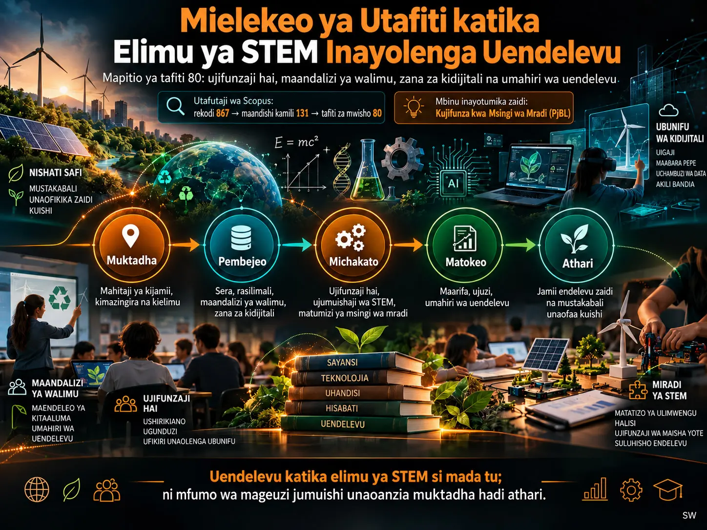 Mielekeo ya Utafiti katika Elimu ya STEM Inayolenga Uendelevu