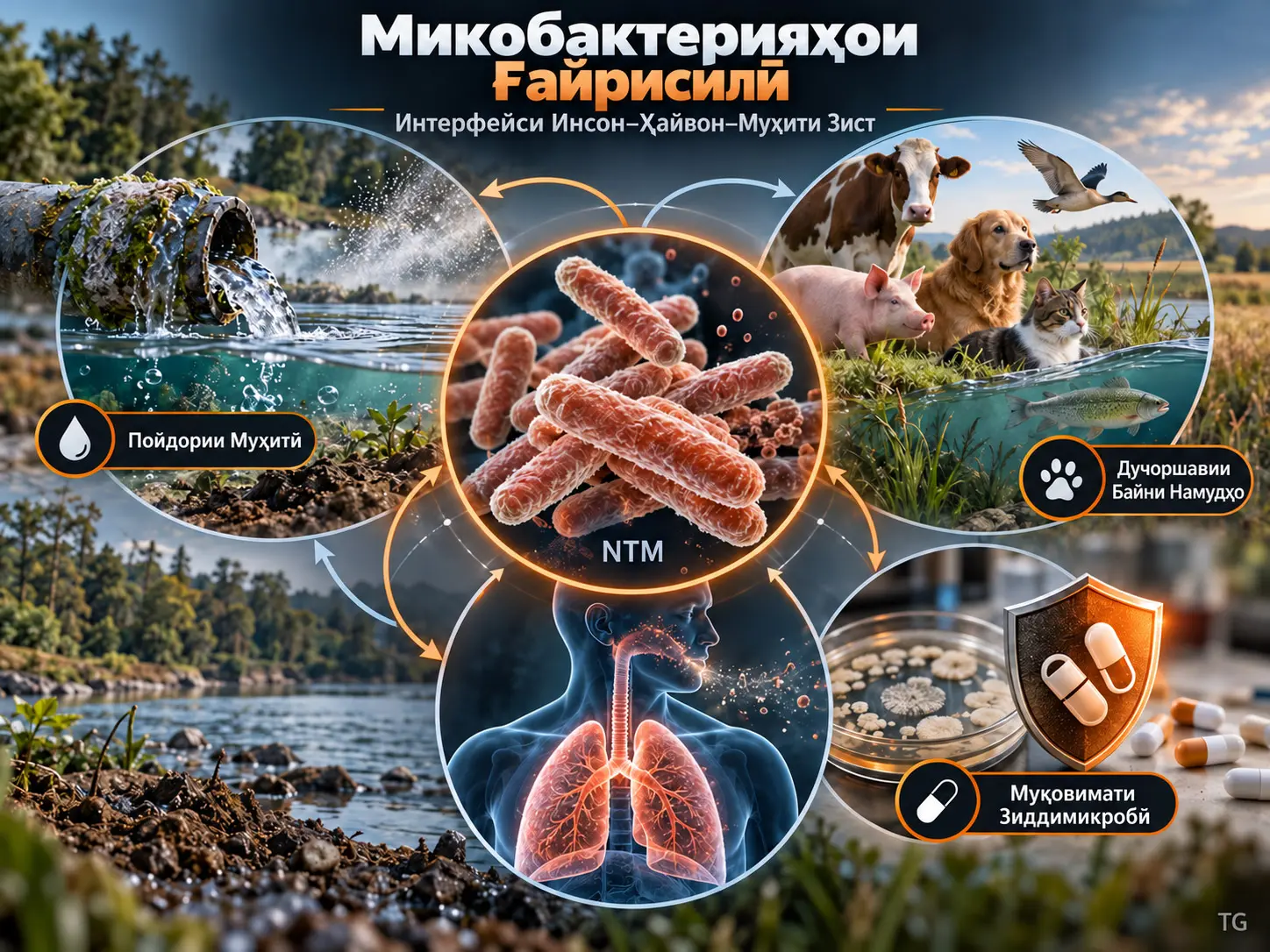 Микобактерияҳои Ғайрисилӣ дар Интерфейси Инсон–Ҳайвон–Муҳити Зист: Муқовимати Зиддимикробӣ, Пойдории Муҳитӣ ва Хавфҳои Дучоршавии Байни Намудҳо
