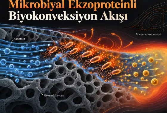 Mikrobiyal Ekzoprotein Aktivitesi İçeren Biyokonveksiyon Akışı İçin İki Boyutlu Darcy–Forchheimer Matematiksel Modeli