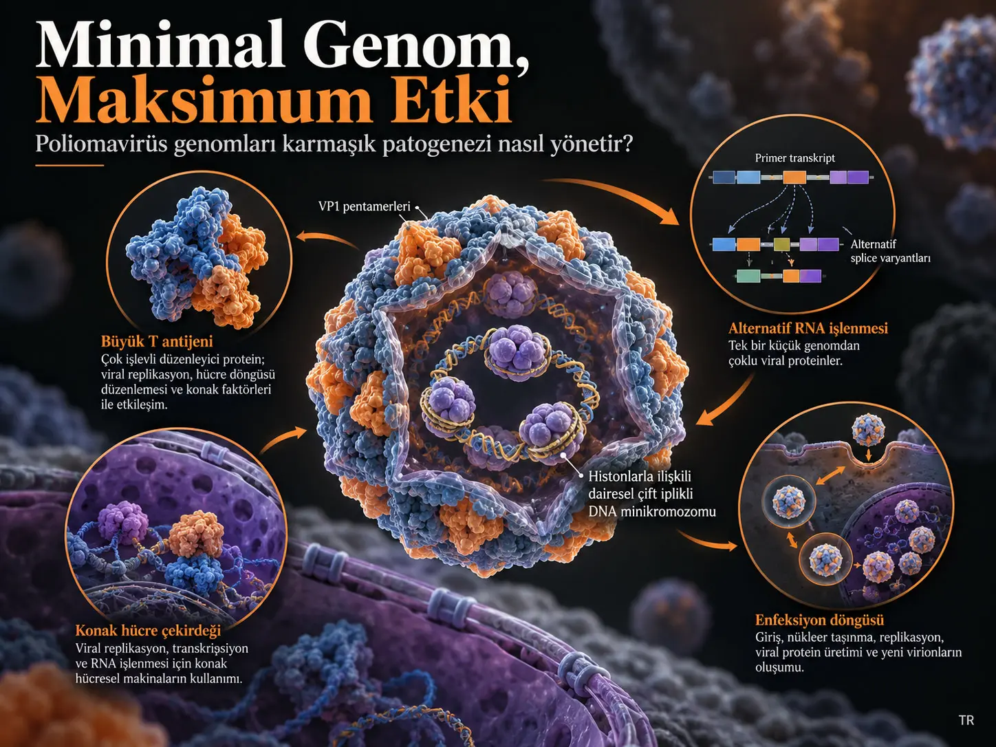 Minimal Genom, Maksimum Etki: Poliomavirüs Genomları Karmaşık Hastalık Oluşumunu Nasıl Sağlıyor?