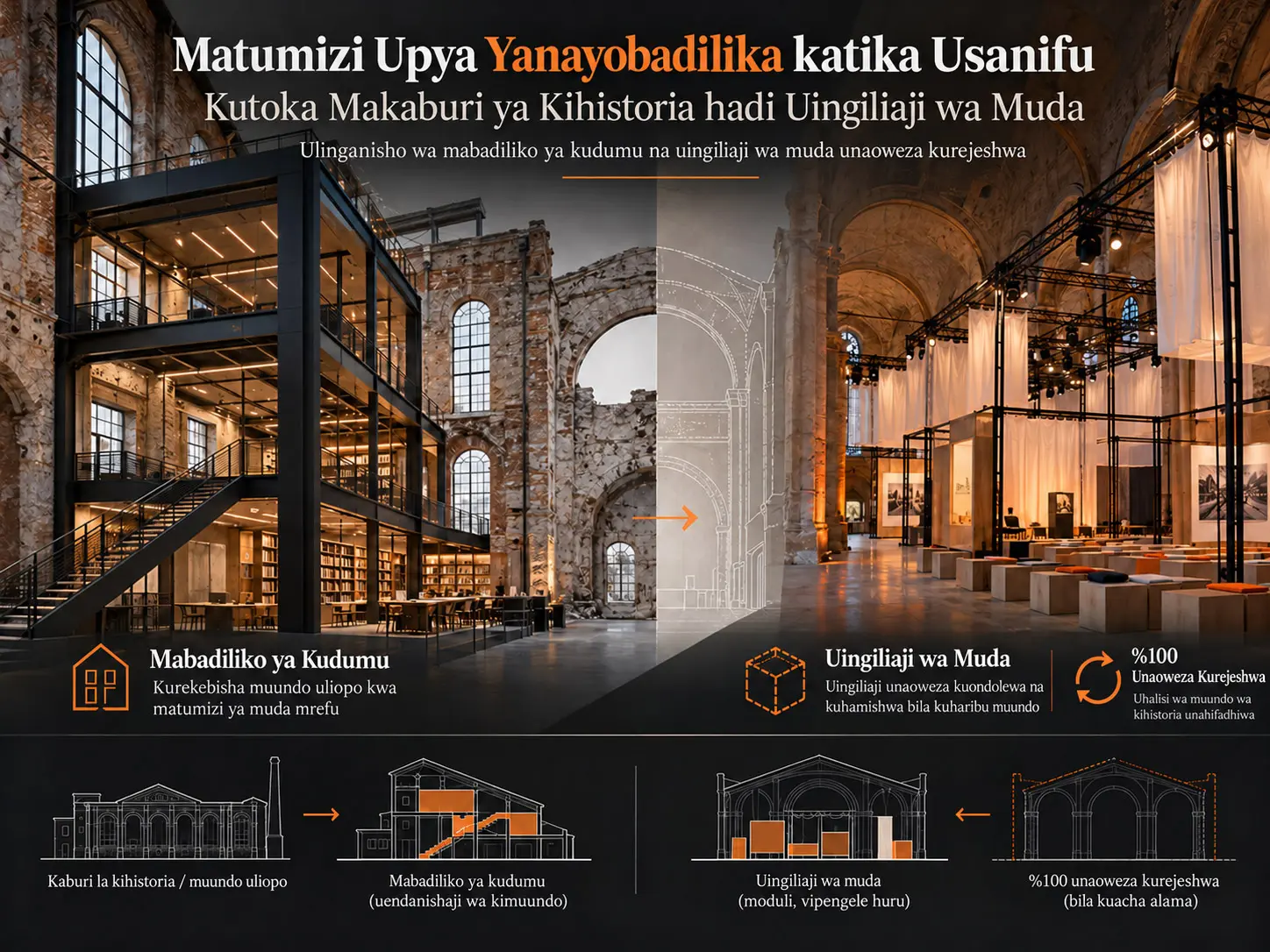 Miundo ya Kisasa ya Matumizi Upya Yanayobadilika katika Usanifu: Kutoka Makaburi ya Kihistoria hadi Uingiliaji wa Muda