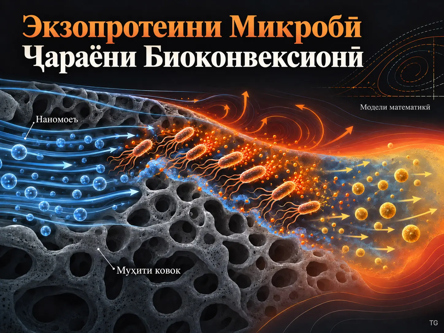Модели Математикии Дученакаи Darcy–Forchheimer барои Ҷараёни Биоконвексионӣ бо Фаъолияти Экзопротеини Микробӣ