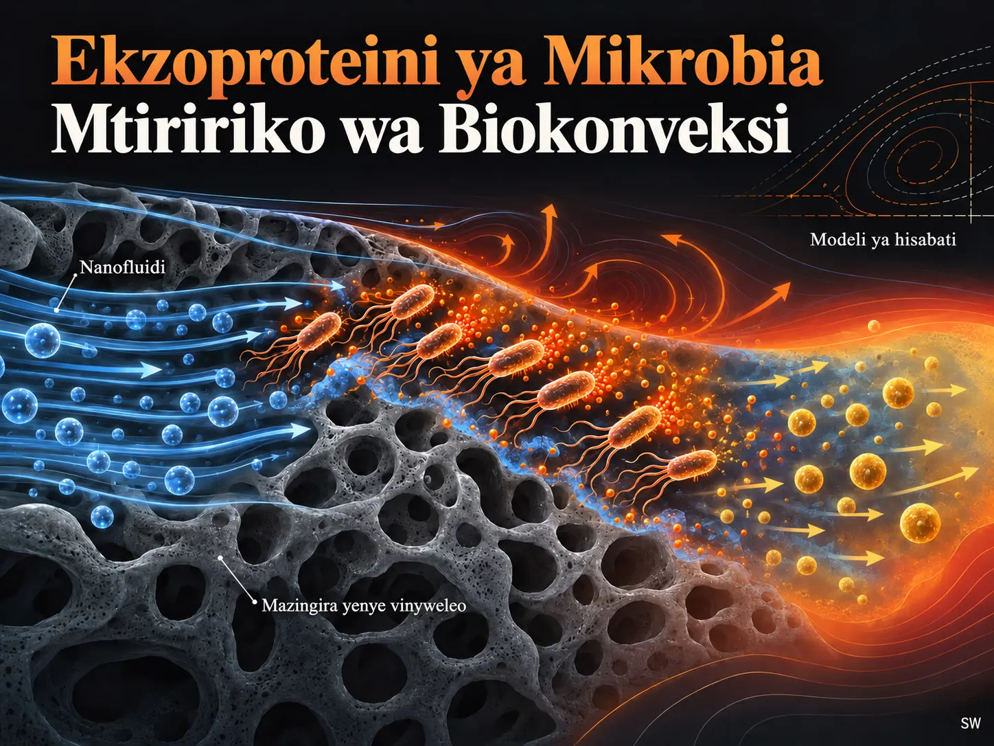 Modeli ya Hisabati ya Pande Mbili ya Darcy–Forchheimer kwa Mtiririko wa Biokonveksi wenye Shughuli ya Ekzoproteini ya Mikrobia
