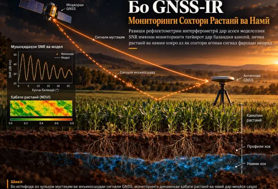 Мониторинги Сохтор ва Намии Растанӣ бо Рефлектометрияи Интерферометрии GNSS дар Асоси Моделсозии SNR
