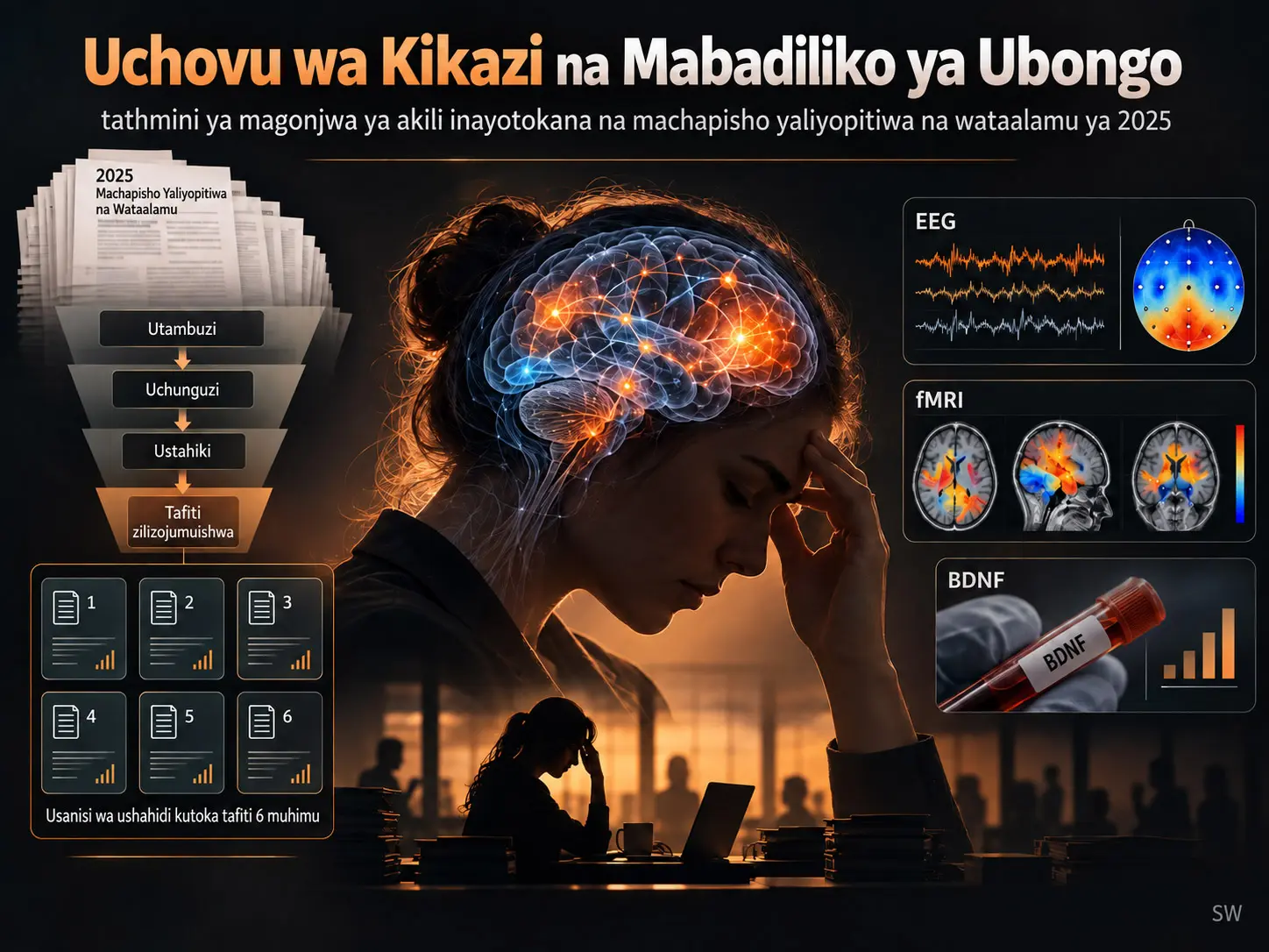Msaada wa Tathmini kwa Madaktari wa Magonjwa ya Akili: Uchunguzi wa Uchovu wa Kikazi na Mabadiliko Husika ya Ubongo katika Machapisho Yaliyopitiwa na Wataalamu ya 2025 kwa Kufuatia Mwongozo wa PRISMA-ScR