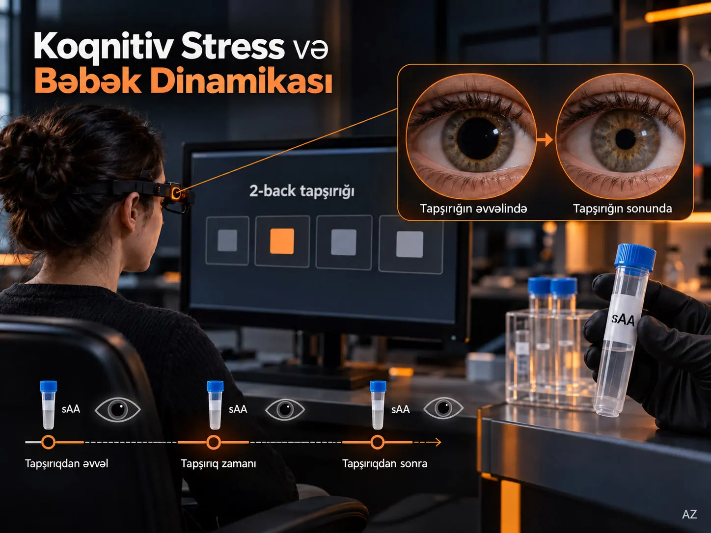 N-Back Tapşırığı Zamanı Koqnitiv Stress Cavabları: Bəbək Dinamikası və Tüpürcək Alfa-Amilaza Aktivliyi