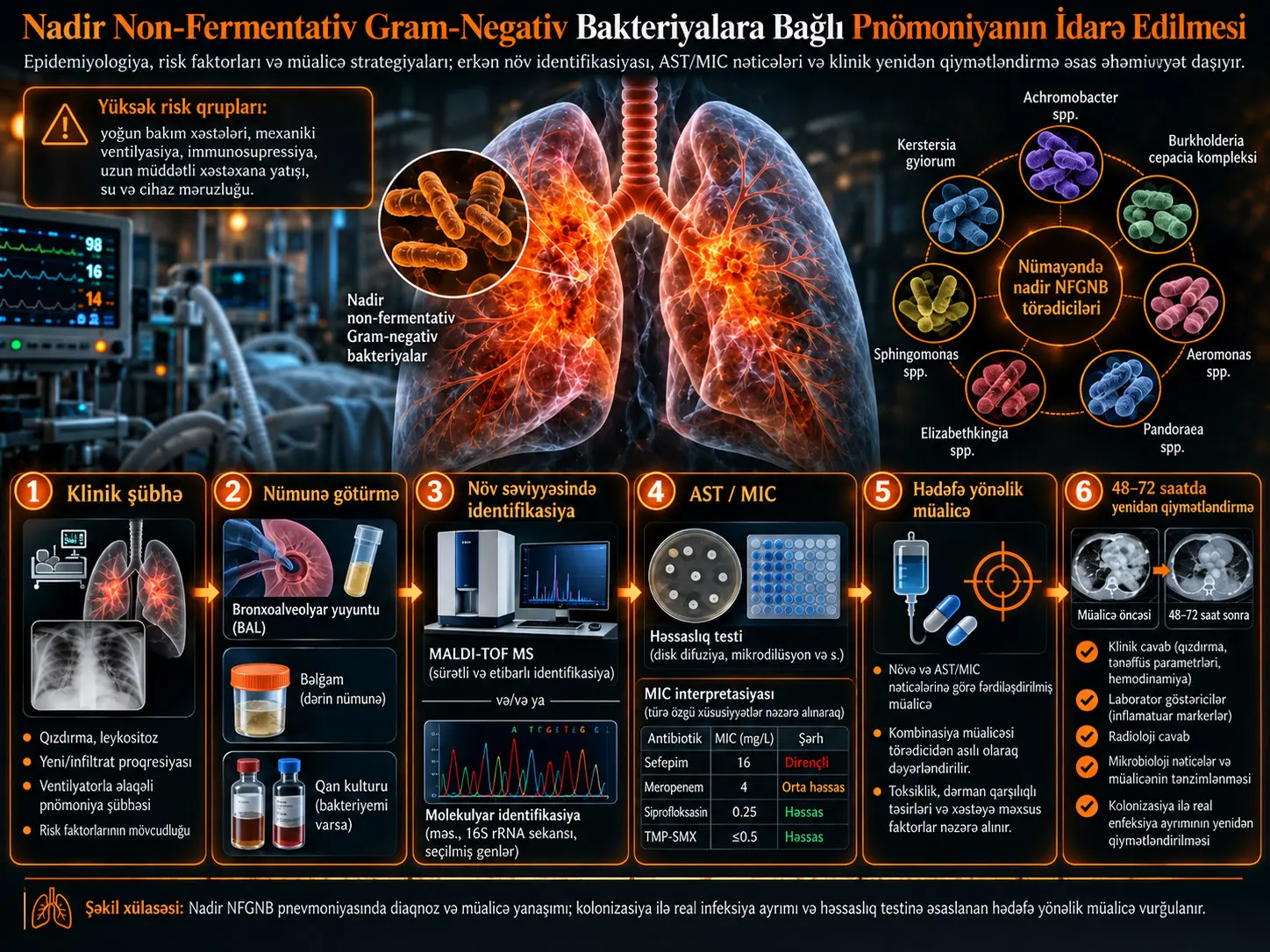 Nadir Fermentasiya Etməyən Qram-Mənfi Bakteriyalara Bağlı Pnevmoniyanın İdarə Edilməsi: Epidemiologiya, Risk Amilləri və Müalicə Strategiyaları