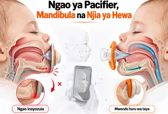 Nafasi ya Ngao ya Pacifier katika Ukuaji wa Mandibula na Afya ya Njia ya Hewa: Muundo wa Kiutendaji, Mwendo Huru wa Taya na Uchunguzi wa Retrognathia kwa Simu Janja