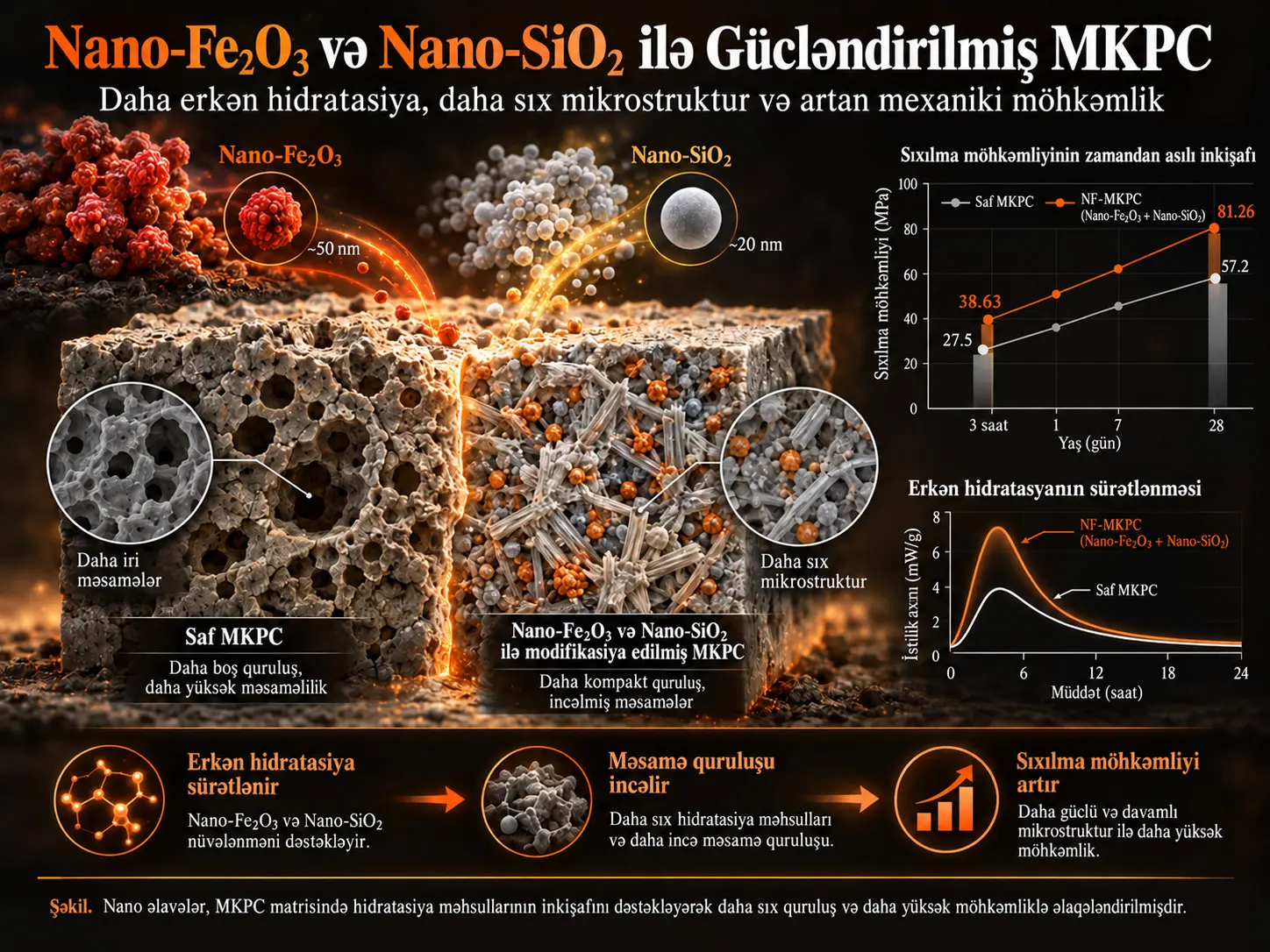 Nano-Fe₂O₃ və Nano-SiO₂ ilə Modifikasiya Olunmuş Maqnezium Kalium Fosfat Sementinin Möhkəmləndirmə Mexanizmləri və Mikroquruluş Təkamülü