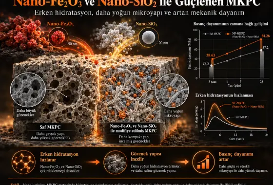Nano-Fe₂O₃ ve Nano-SiO₂ ile Modifiye Edilmiş Magnezyum Potasyum Fosfat Çimentosunun Güçlendirme Mekanizmaları ve Mikroyapı Evrimi