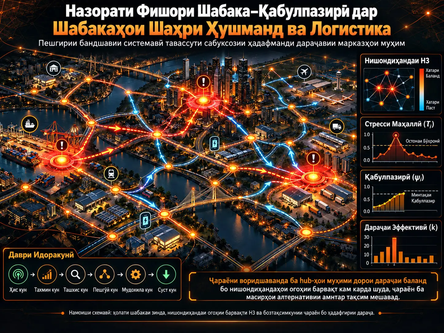 Назорати Фишори Шабака–Қабулпазирӣ дар Шабакаҳои Шаҳри Ҳушманд ва Логистика