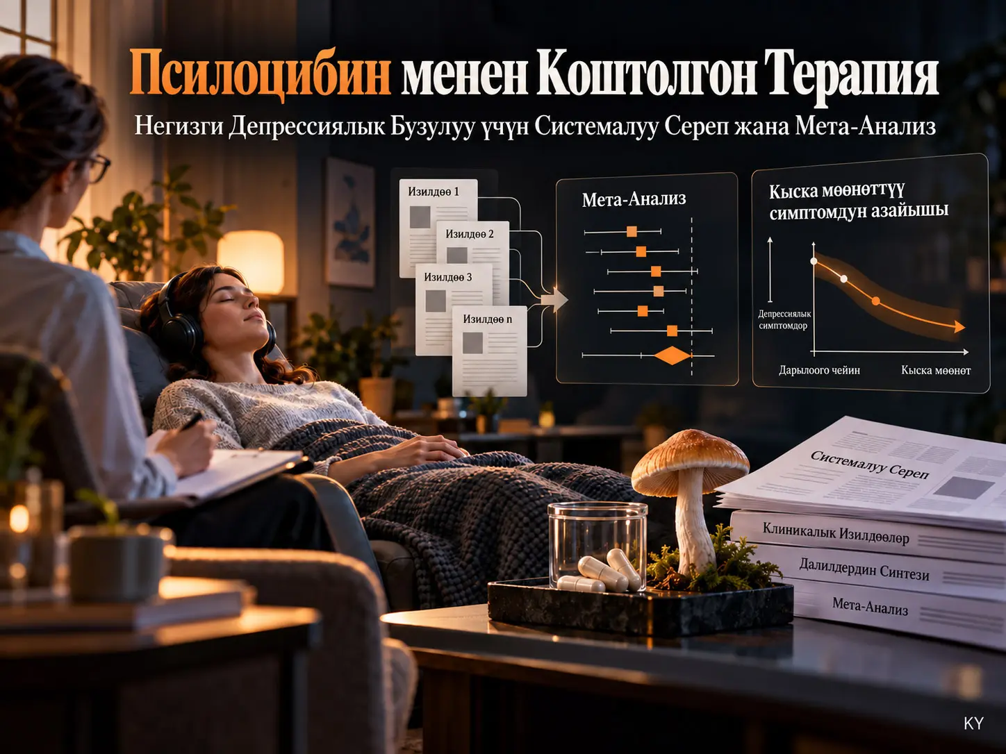 Негизги Депрессиялык Бузулууда Псилоцибин Менен Коштолгон Терапиянын Натыйжалуулугу: Системалуу Сереп жана Мета-Анализ