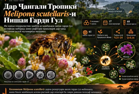 Нишаи Гарди Гули Melipona (Michmelia) scutellaris Latreille, 1811 дар Ҷангали Тропикӣ: Дидгоҳи Палинологӣ