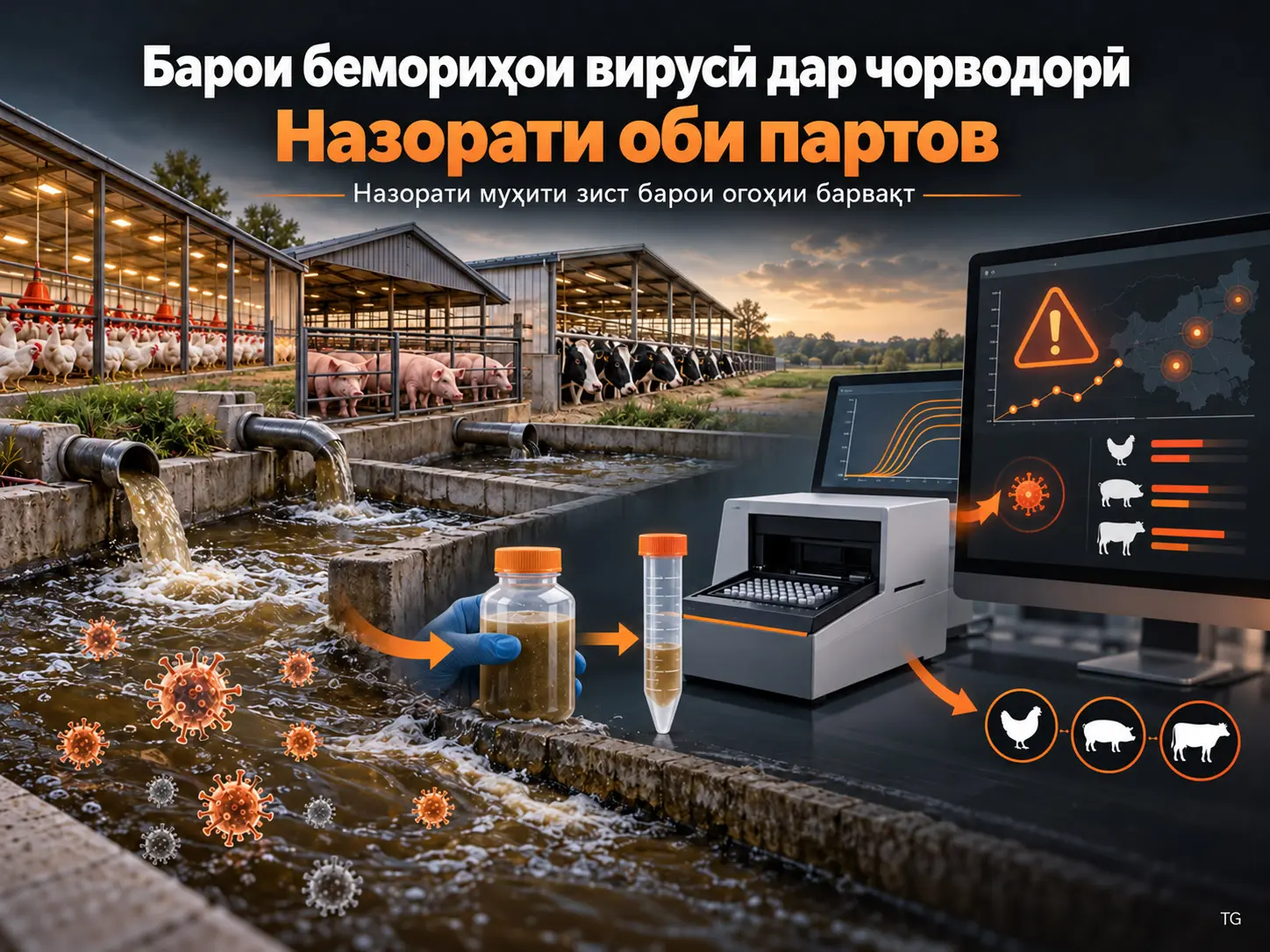 Оби Партов ҳамчун Нишондиҳандаи Огоҳии Бармаҳал барои Бемориҳои Вирусии Пайдошаванда дар Чорводорӣ: Баррасии Низомманд