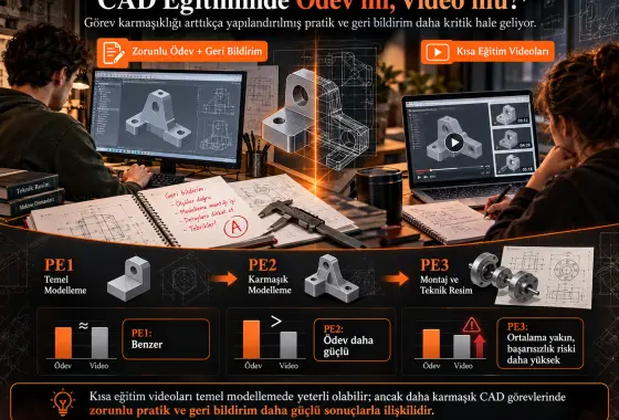 Ödev ve Video Öğretimini Dengelemek: CAD Dersi Sonuçlarının Tekrarlı Kesitsel Analizi