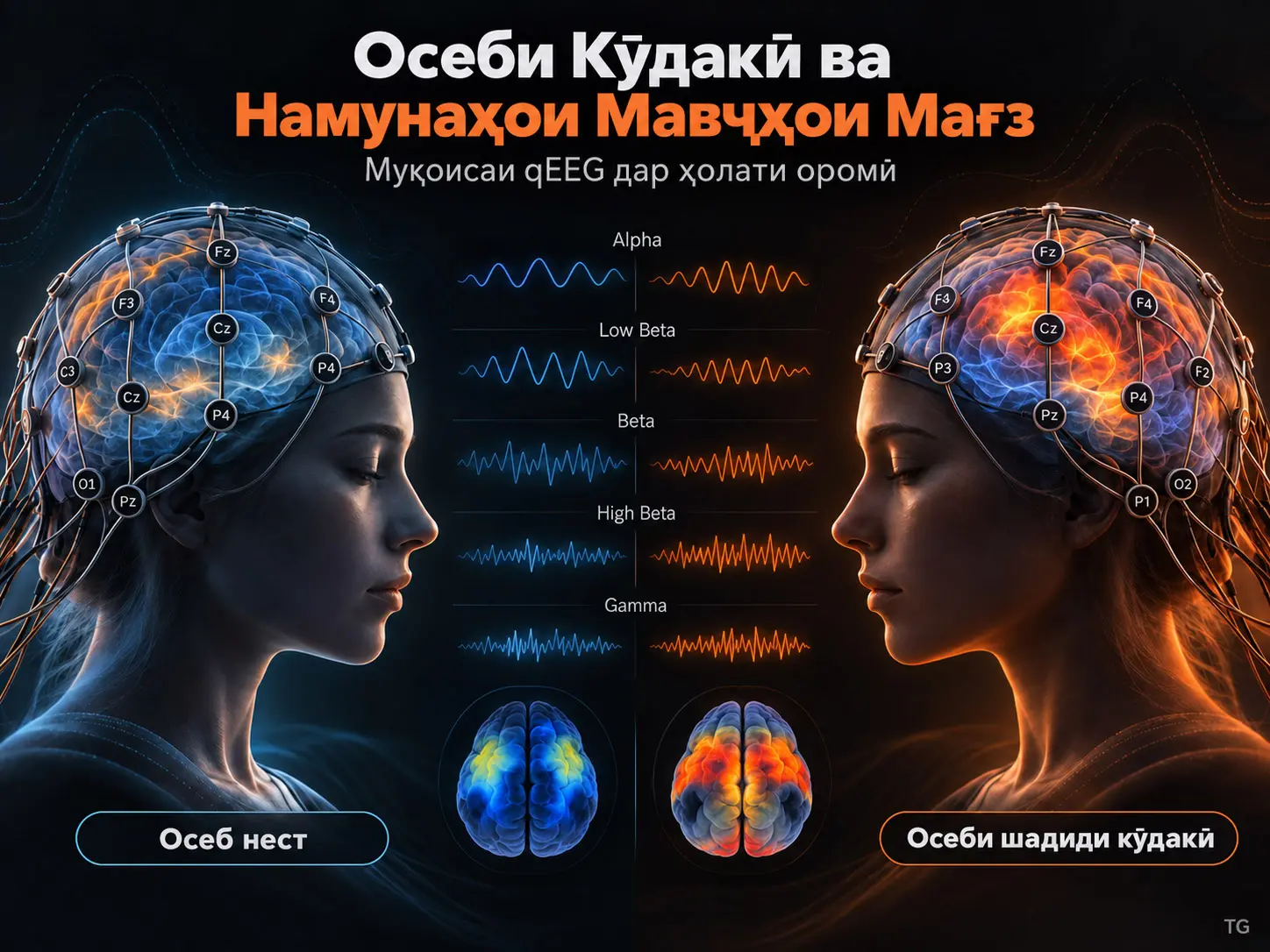 Осеби Кӯдакӣ ва Намунаҳои Мавҷҳои Мағз: Муқоисаи qEEG Байни Шахсони Аз Осеб Таъсирдида ва Таъсирнадида