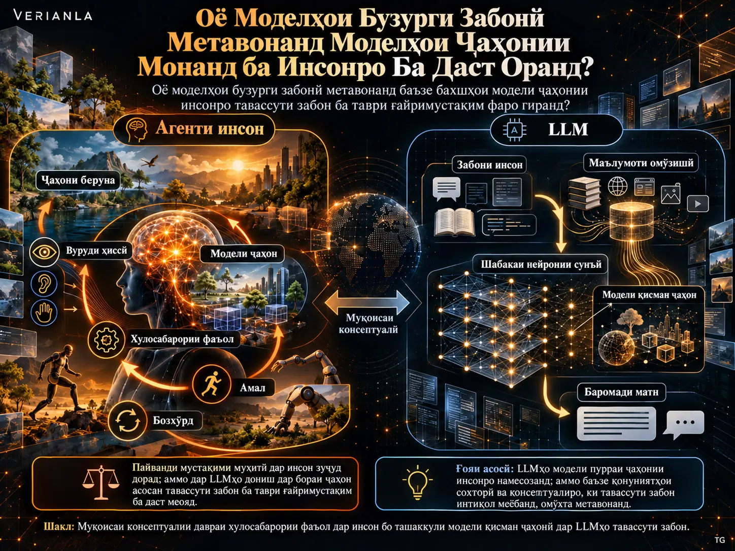 Оё Моделҳои Бузурги Забонӣ Метавонанд Моделҳои Ҷаҳонии Монанд ба Инсонро Ба Даст Оранд?