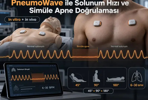 PneumoWave Biyosensörü ile Solunum Hızı ve Simüle Apnenin Değerlendirilmesi: In Vitro ve In Vivo Doğrulama