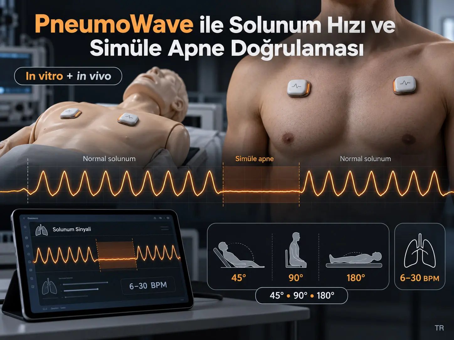 PneumoWave Biyosensörü ile Solunum Hızı ve Simüle Apnenin Değerlendirilmesi: In Vitro ve In Vivo Doğrulama