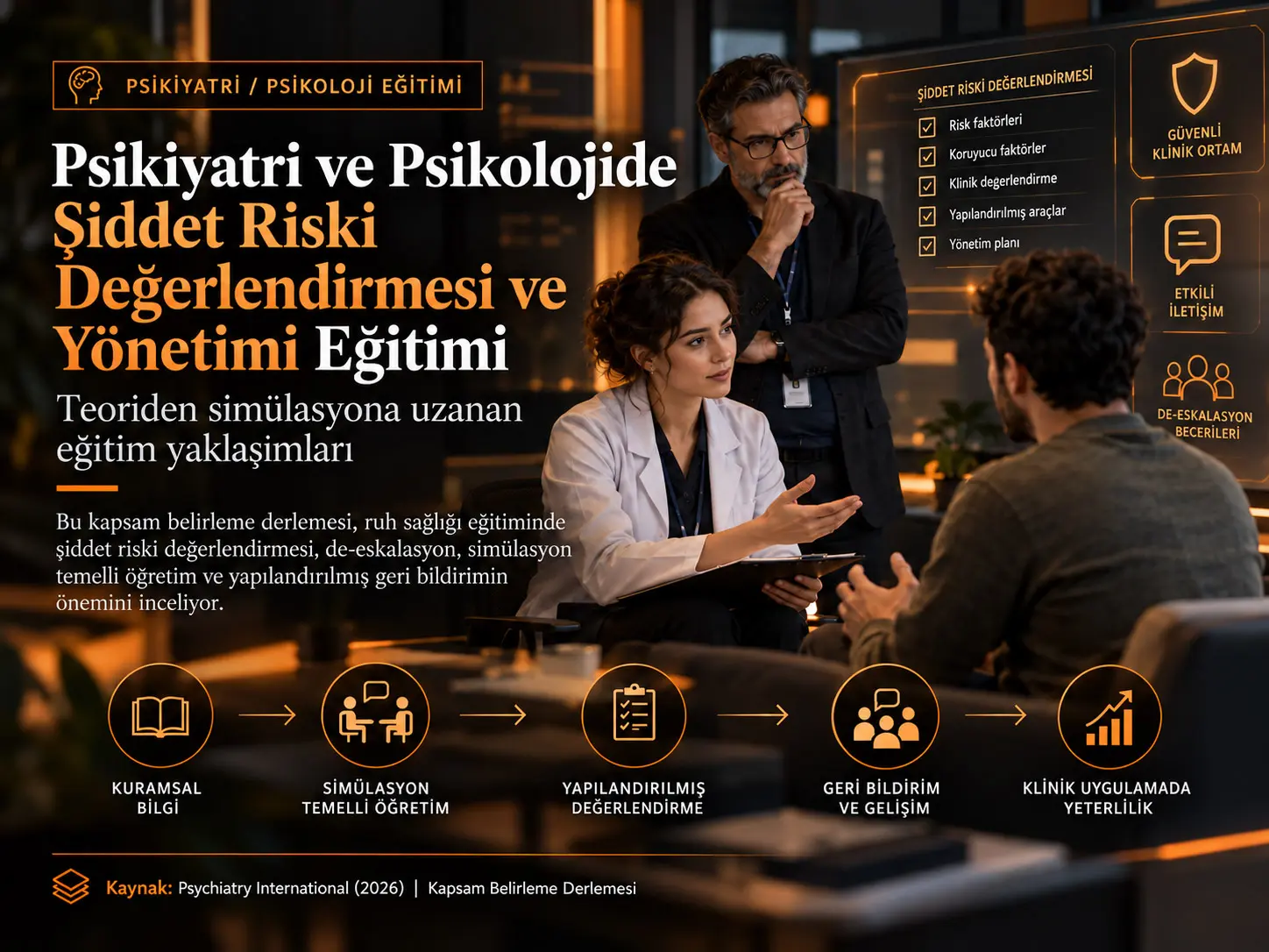 Psikiyatri ve Psikolojide Şiddet Riski Değerlendirmesi ve Yönetimi Eğitimi: Teoriden Simülasyona Uzanan Eğitim Yaklaşımları