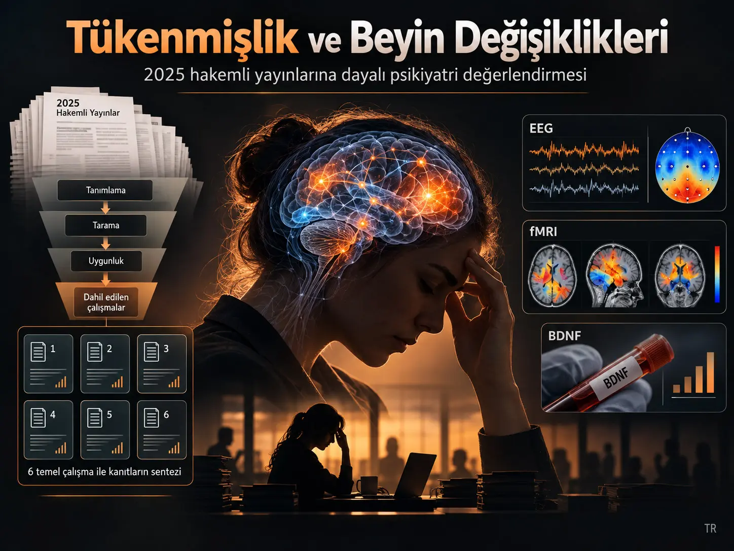 Psikiyatristler İçin Değerlendirme Yardımı: PRISMA-ScR Rehberine Göre 2025 Hakemli Yayınlarında Tükenmişlik ve İlişkili Beyin Değişikliklerinin İncelenmesi