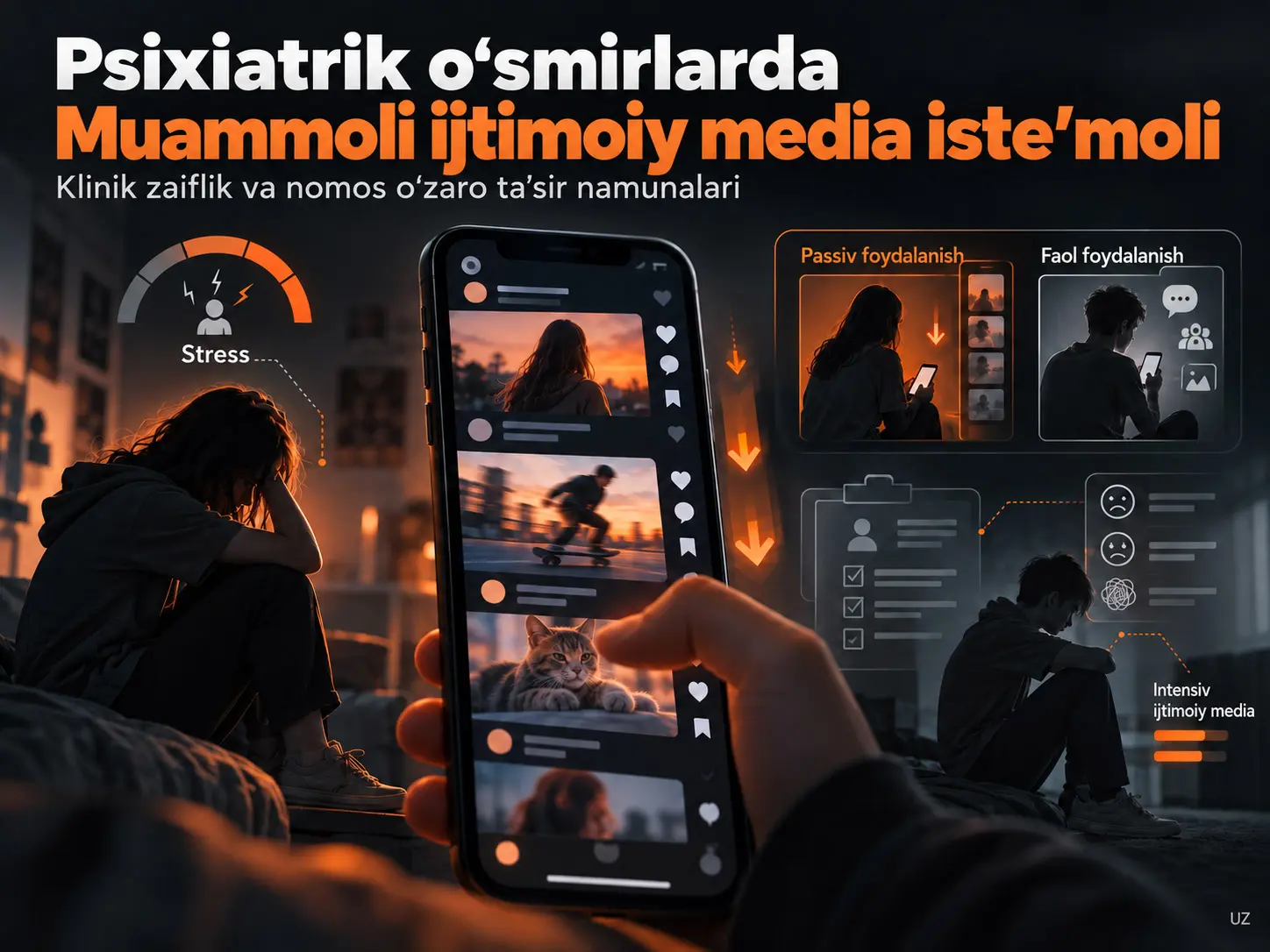 Psixiatrik Baholashdan O‘tayotgan O‘smirlarda Muammoli Ijtimoiy Media Foydalanishi: Klinik Zaiflik va Moslashmagan O‘zaro Ta’sir Naqshlari