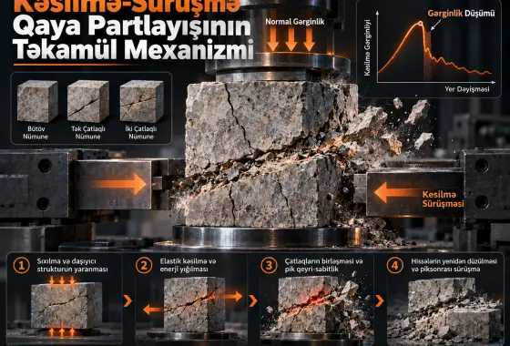 Qaya Partlayışına Meyilli Sintetik Materialdan İstifadə Etməklə Kəsilmə-Sürüşmə Qaya Partlayışının Təkamül Mexanizminin Eksperimental Tədqiqi