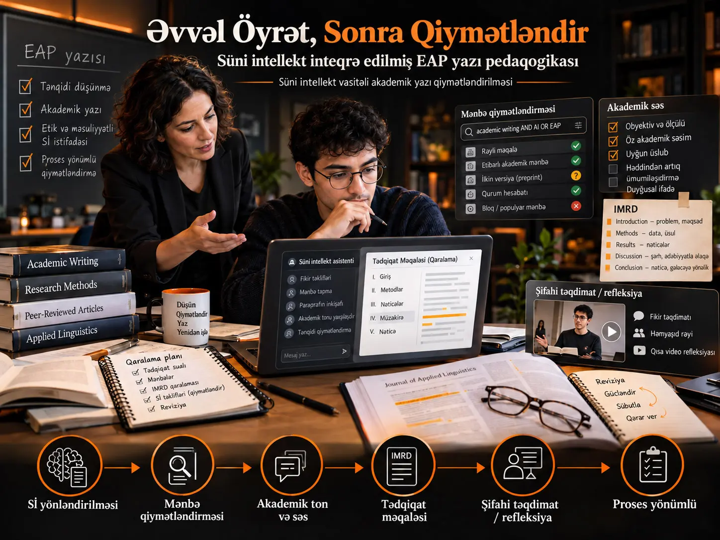 Qiymətləndirmədən Əvvəl Öyrətmək: Süni İntellekt İnteqrə Edilmiş EAP Pedaqogikasını Süni İntellekt Vasitəli Akademik Yazı Qiymətləndirilməsi ilə Uyğunlaşdırmaq