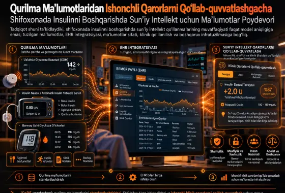 Qurilma Maʼlumotlaridan Ishonchli Qarorlarni Qoʻllab-quvvatlashgacha: Shifoxonada Insulinni Boshqarishda Sunʼiy Intellekt uchun Poydevor Yaratish