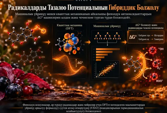 Радикалдарды Тазалоо Потенциалын Болжолдоо үчүн Машиналык Үйрөнүү менен Кванттык Механиканы Айкалыштырган Гибриддик Стратегия