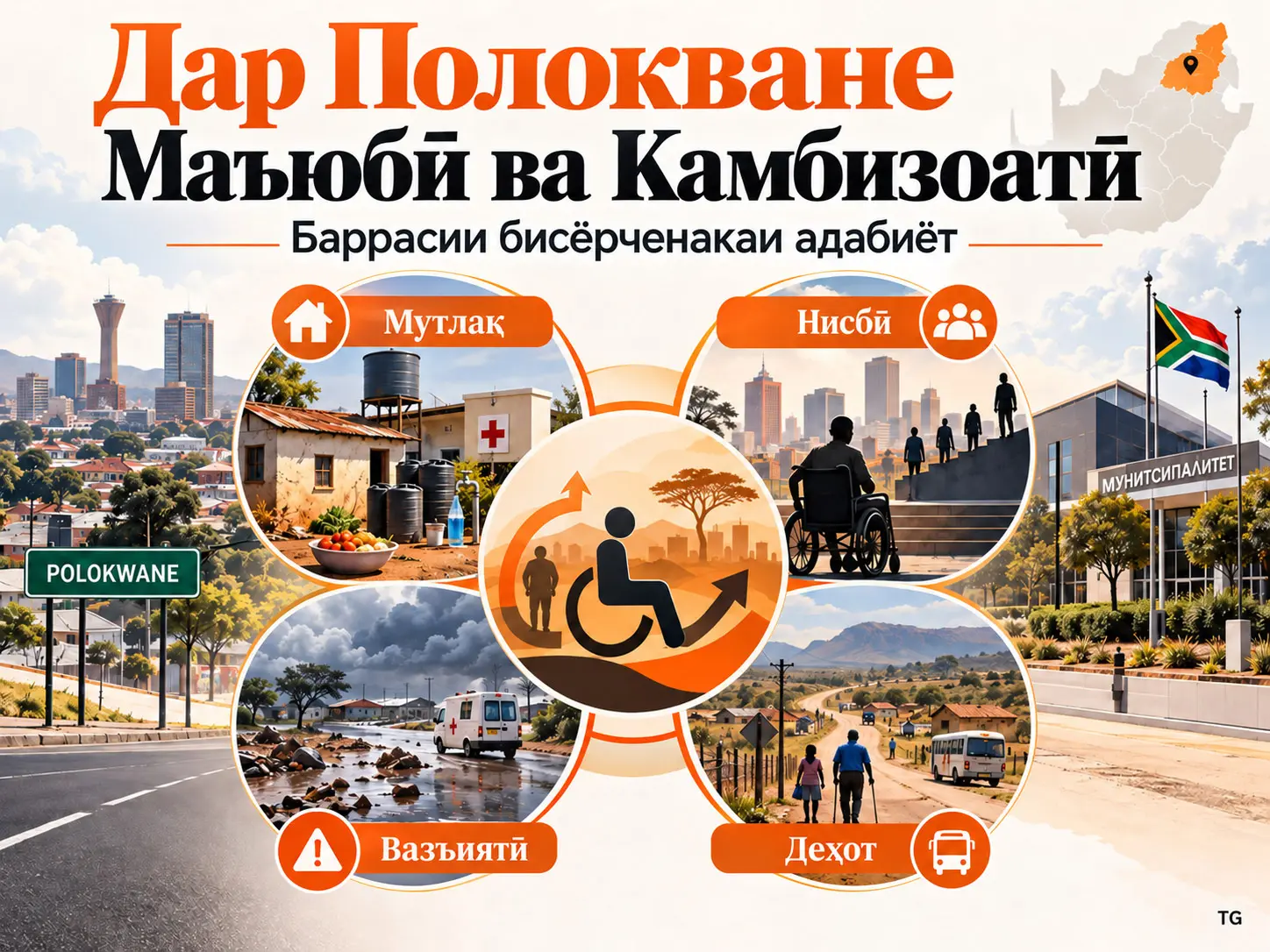 Робитаи маъюбӣ ва камбизоатӣ дар Муниципалитети Polokwane-и Африқои Ҷанубӣ: баррасии бисёрченакаи адабиёт