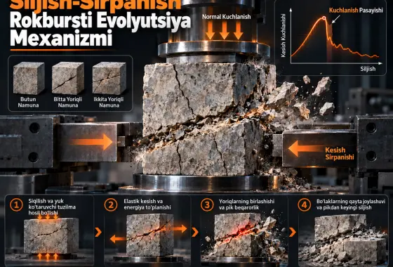 Rokburstsga Moyil Sintetik Materialdan Foydalanib Siljish-Sirpanish Rokbursti Evolyutsiya Mexanizmini Eksperimental O‘rganish