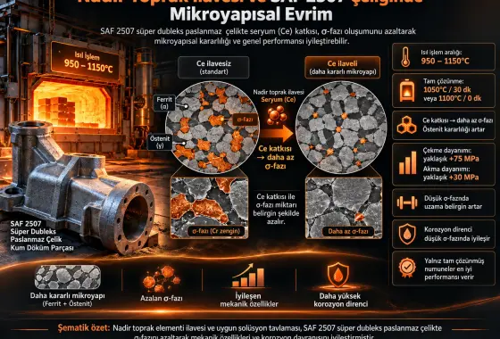 SAF 2507 Süper Dubleks Paslanmaz Çeliğe Nadir Toprak İlavesi: Mikroyapısal Evrim ve Mekanik Özellikler Üzerindeki Etkisi
